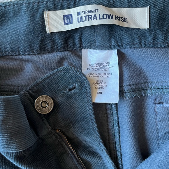 Gap Vintage Straight Ultra Low Rise Cords Teal Blue - Picture 12 of 12